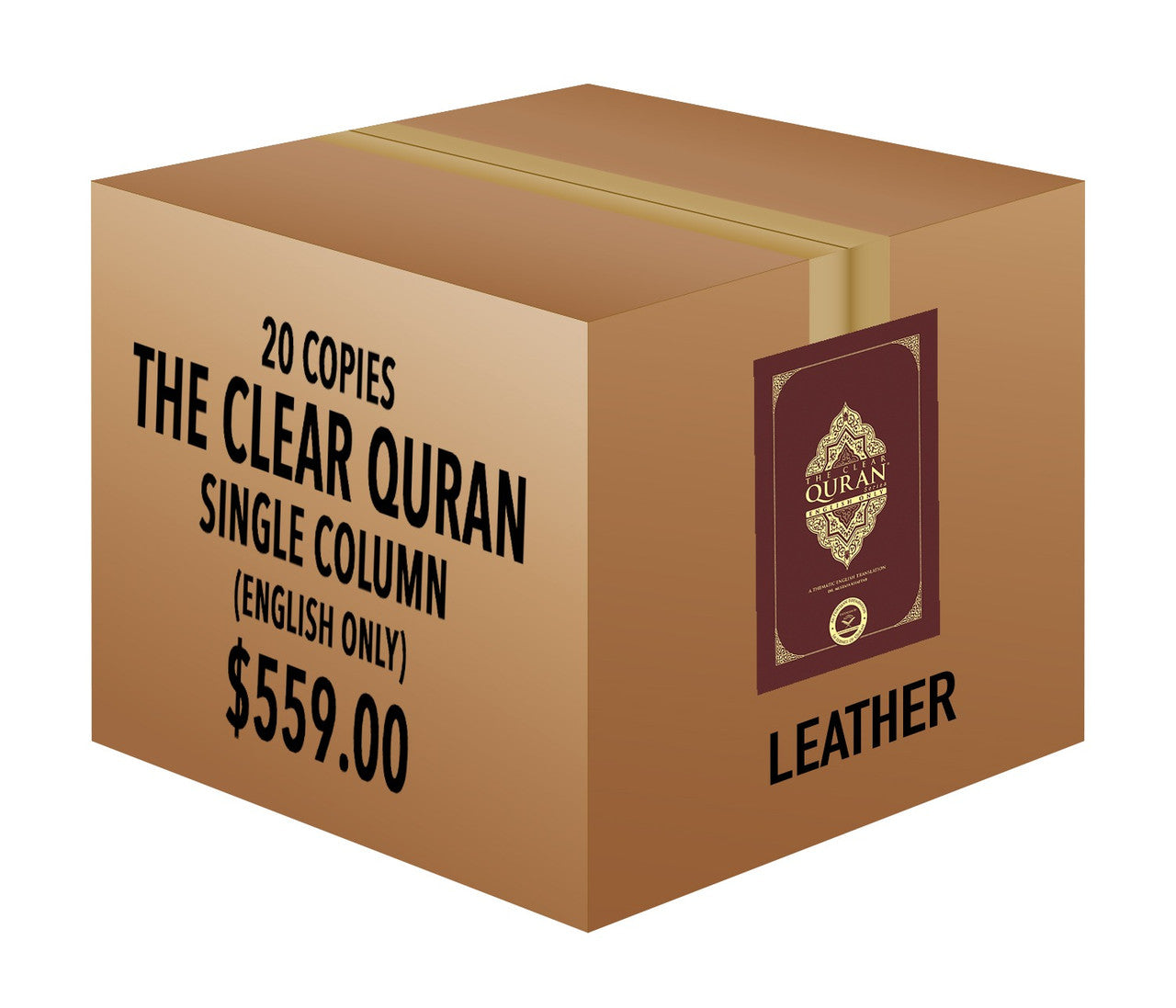 The Clear Quran® Series– English Only - Single Column | Leather, 20 Copies Bulk