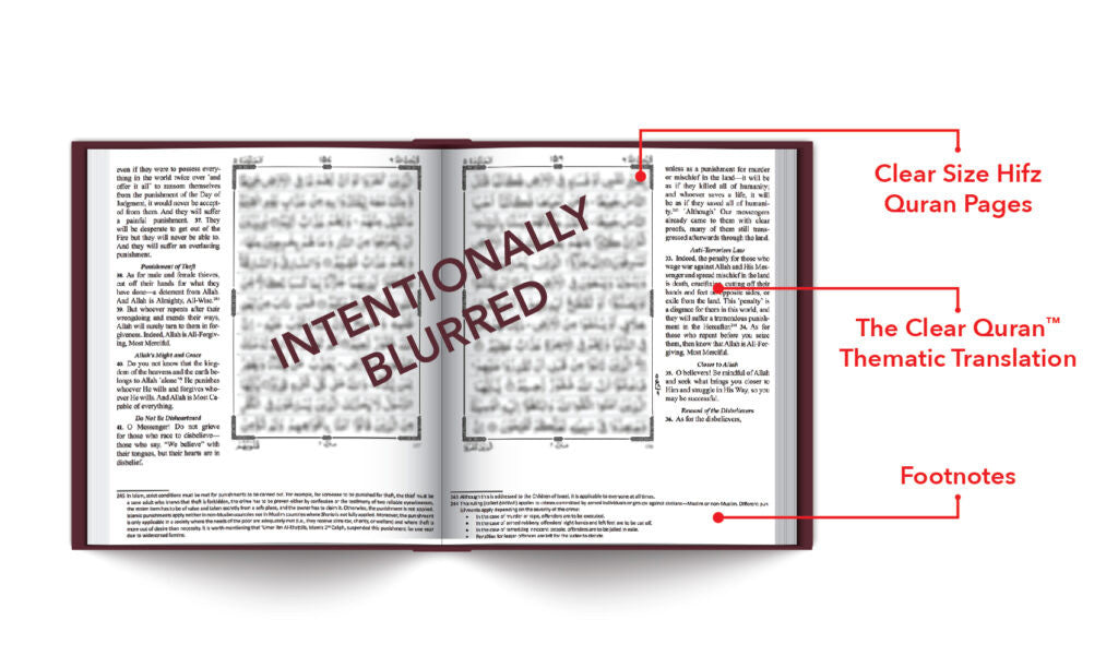 The Clear Quran® Series – with Arabic Text, Othmani Script 15 Lines - Hifz Edition | Hardcover, 13 x 16, 4 Copies Bulk